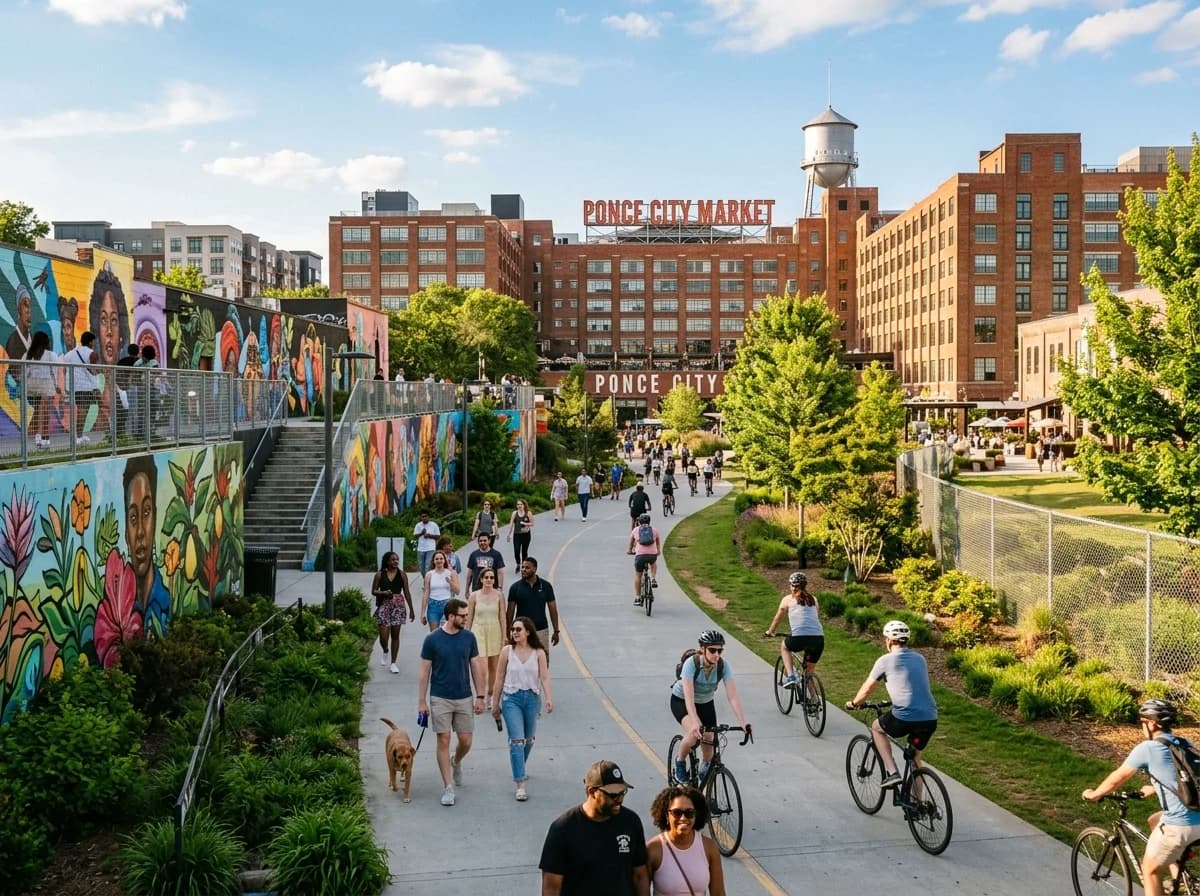Atlanta BeltLine trail and dining corridor