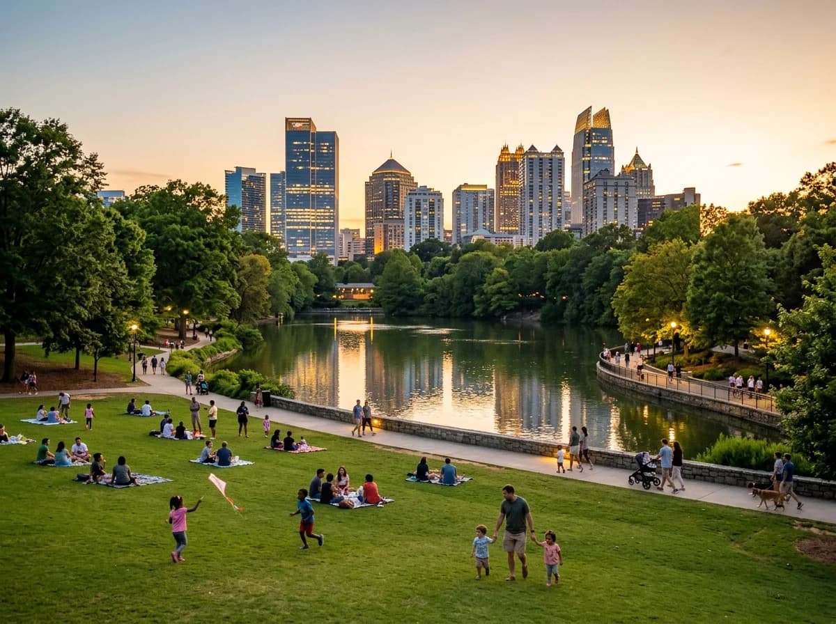 Piedmont Park skyline view
